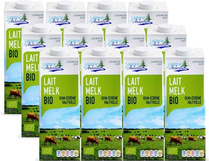 organic uht semi-skimmed milk 12x1l (#126024)