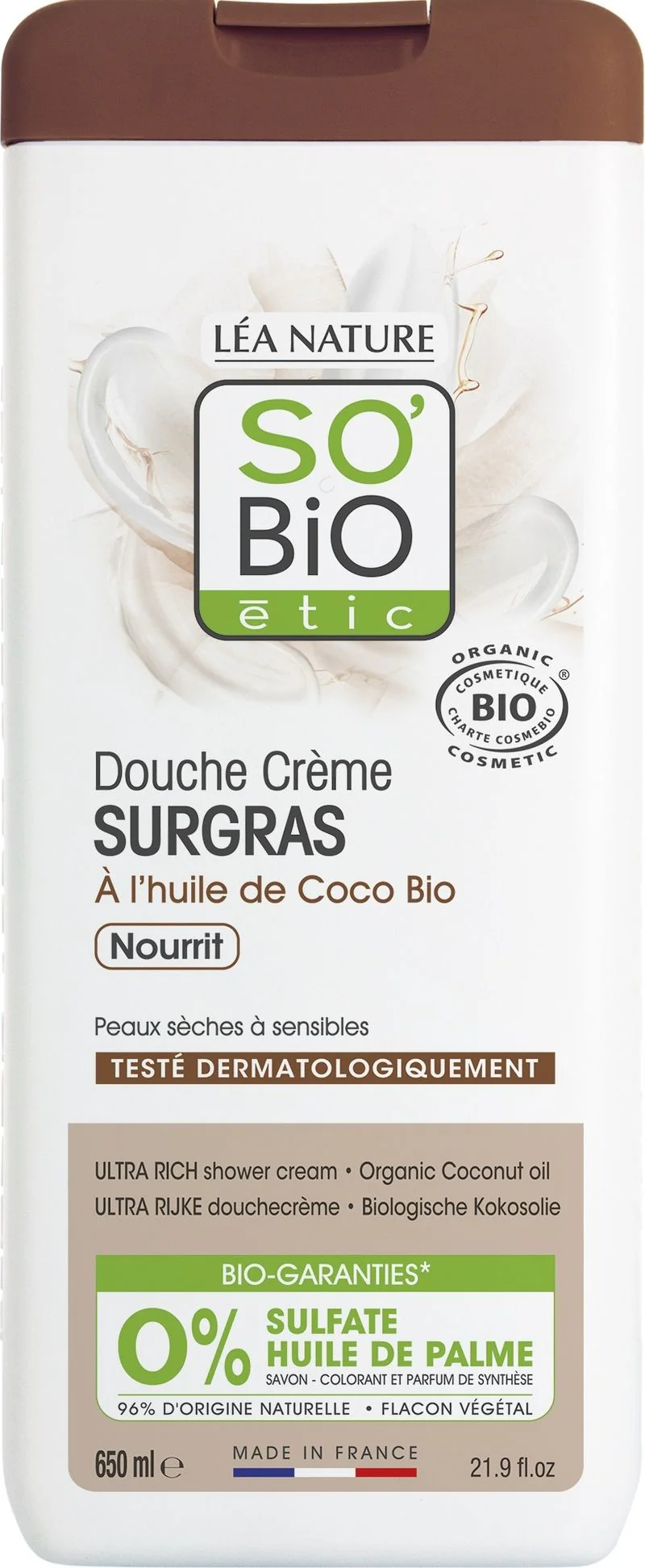 organic coconut shower cream 650ml (#126154)