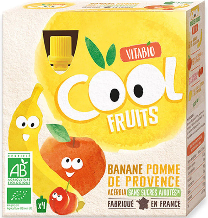 organic cool fruit banana apple puree 4x90g (#126659)