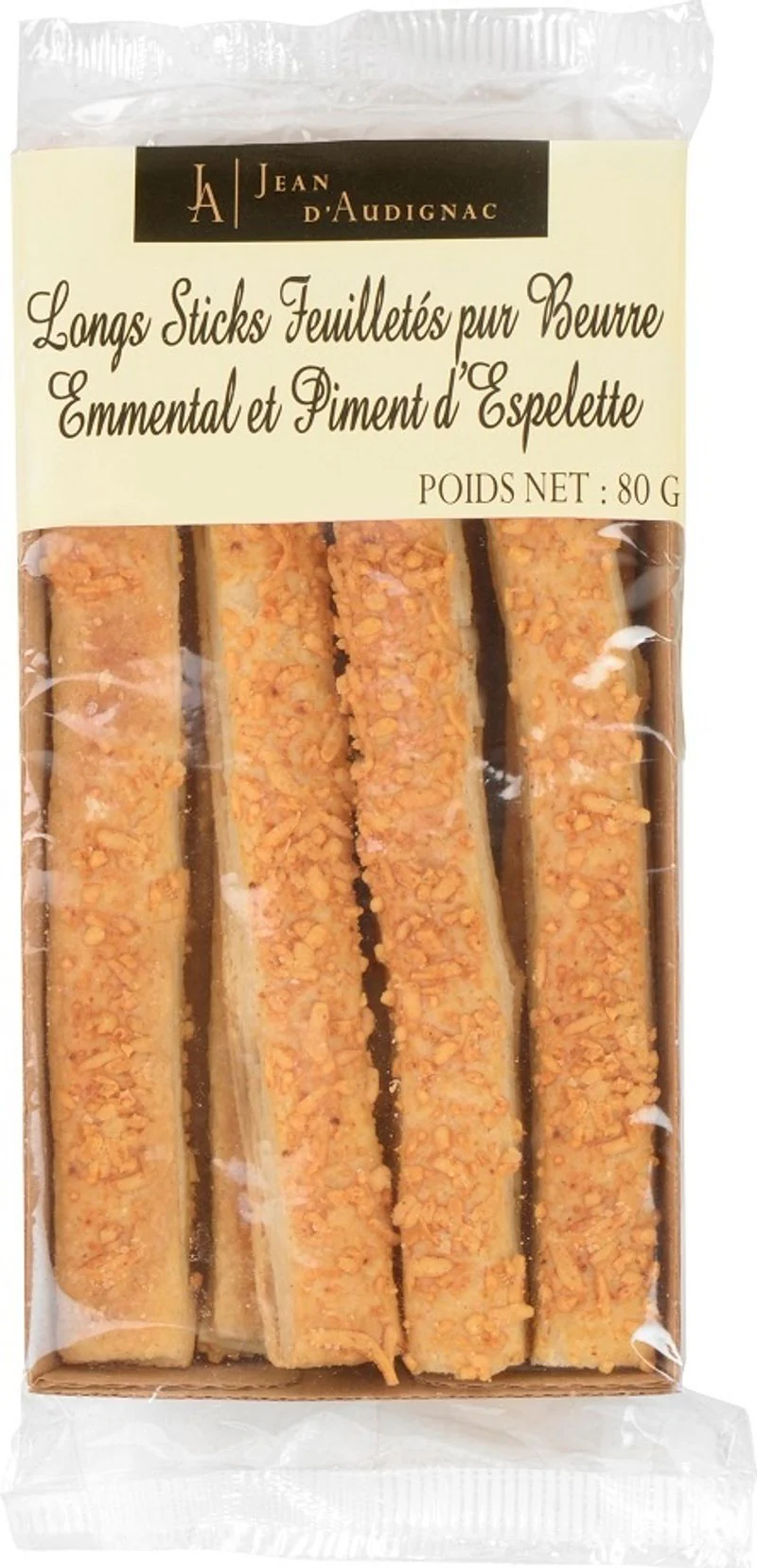 long puff pastry espelette sticks 80g (#126667)