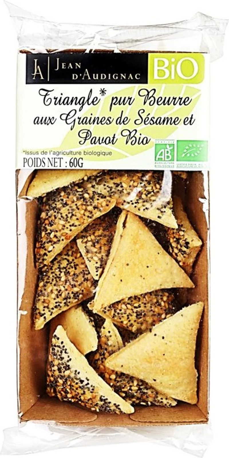 butter sesame triangle crackers 60g (#126675)