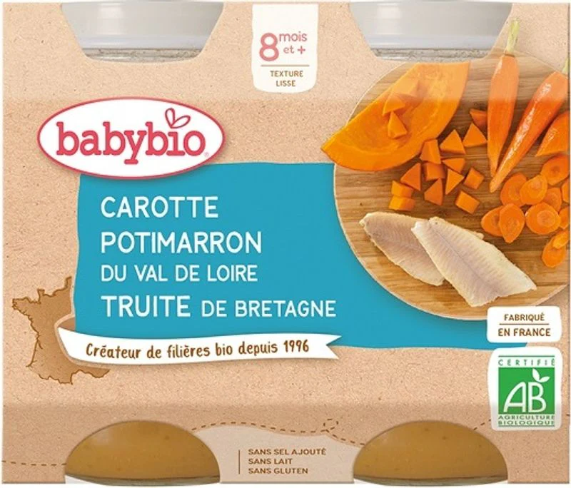 organic carrot squash trout baby food 2x200g (#126680)