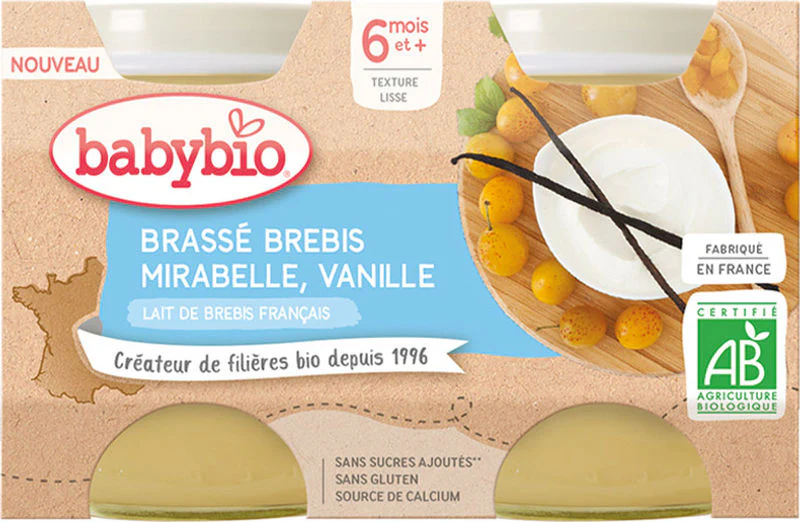 organic mirabelle vanilla sheep yogurt 2x130g (#126696)