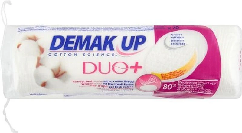 duo+ make-up removal cotton pads 70pc (#127121)