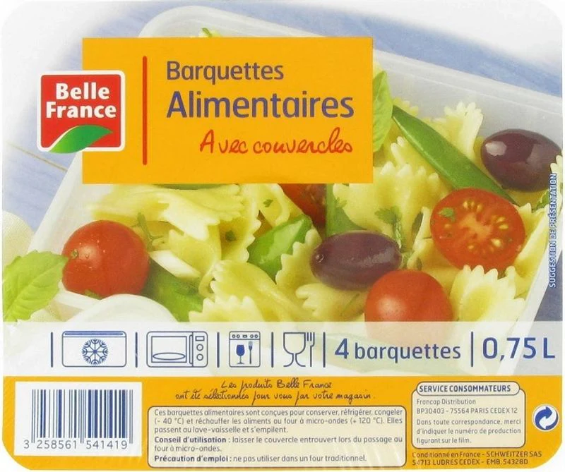 food trays with lids 0.75l 4pc (#127191)
