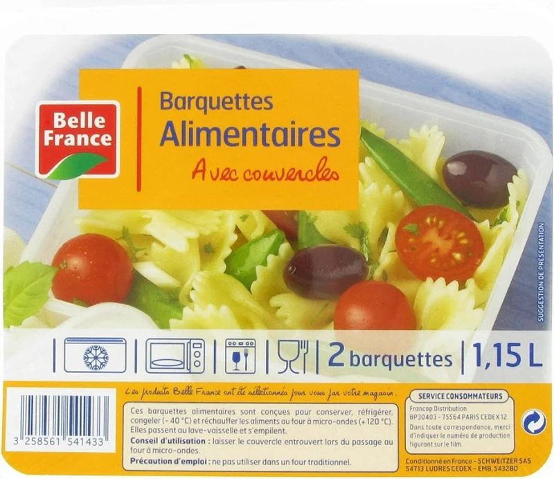 food trays with lids 1.15l 2pc (#127192)