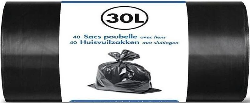 black bin liners 30l 40pc (#127259)