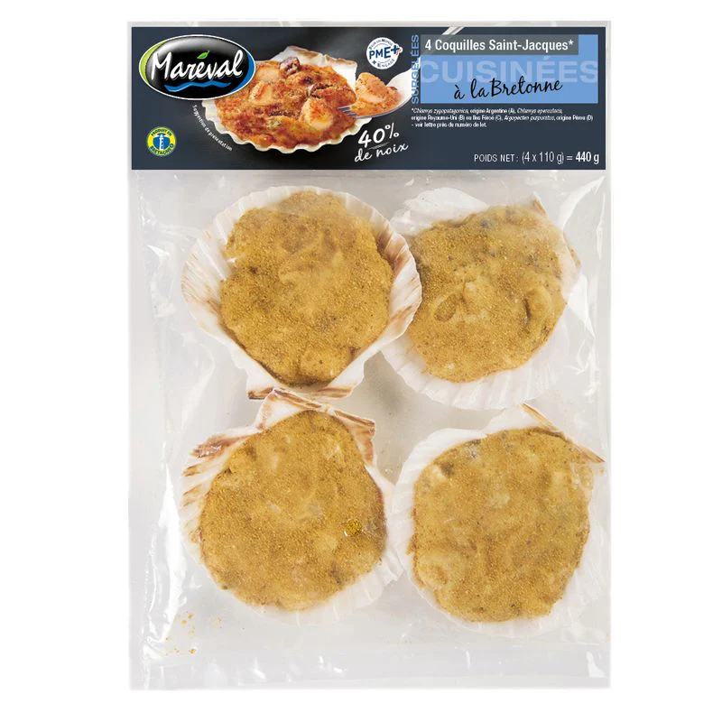 FROZEN SCALLOPS BRITANNY STYLE 4X110G (#128254)