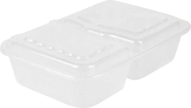 DISPOSABLE CONTAINER 2 COMPRT 1L 10PC (#201718)