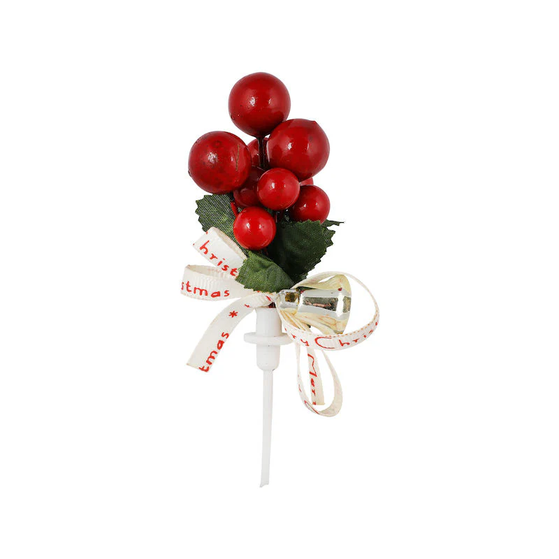 x'mas leaf/berries 5pc (#202040) - Image 2